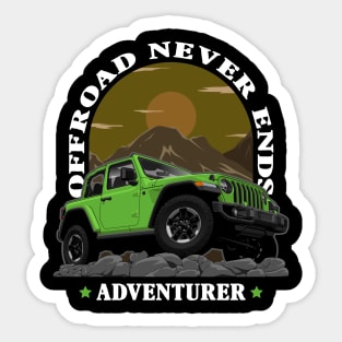 Offroad Never Ends Sticker